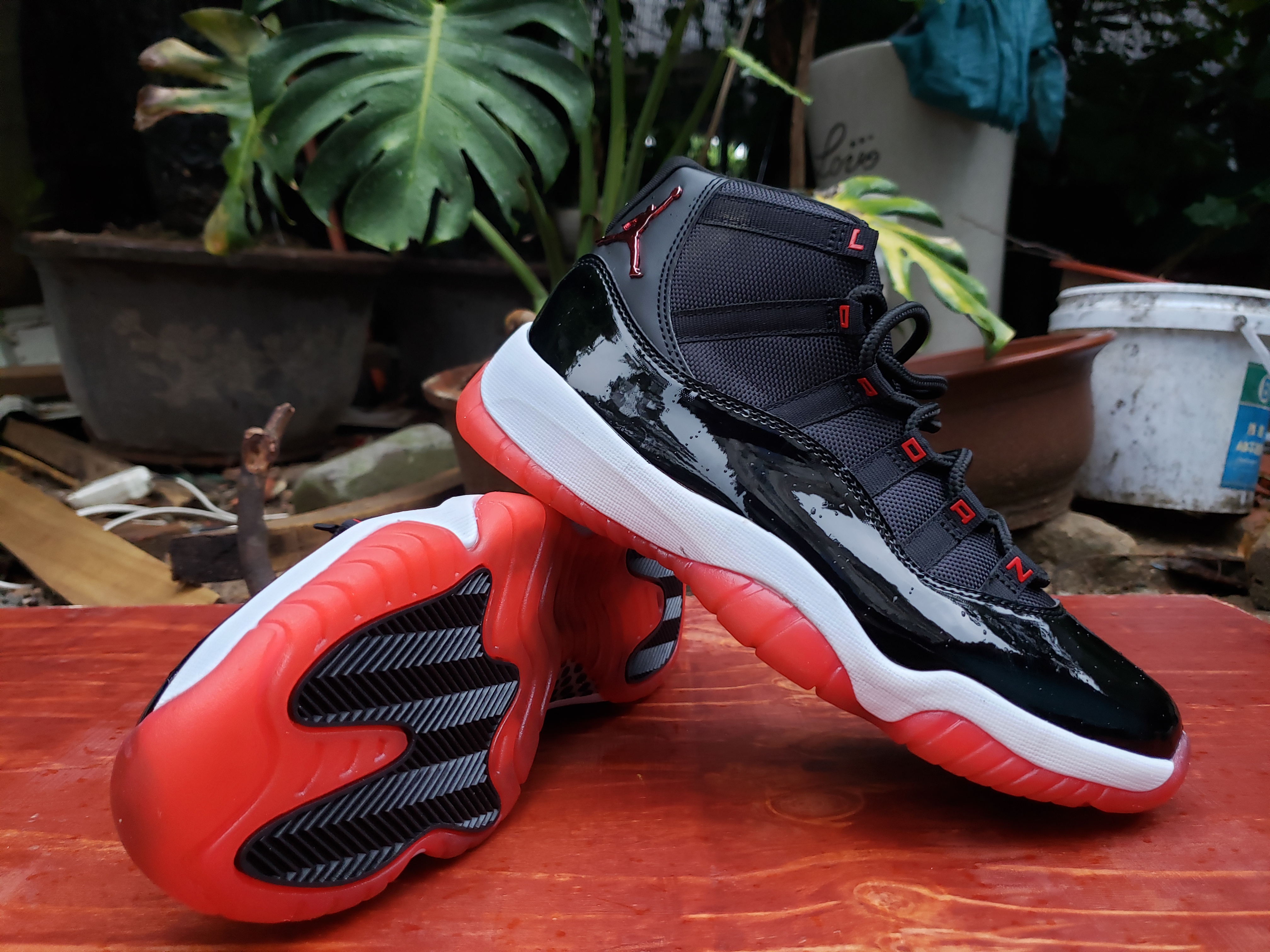 2020 New Air Jordan 11 Retro Black Red Jumpman Print - Click Image to Close